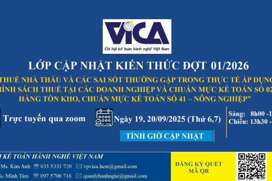 THƯ MỜI THAM DỰ LỚP CNKT ONLINE NGÀY 19 VÀ 20/09/2025 (ĐỢT 1/2026)