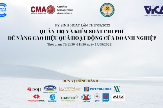 THƯ MỜI HỘI THẢO “QUẢN TRỊ VÀ KIỂM SOÁT CHI PHÍ ĐỂ NÂNG CAO HIỆU QUẢ HOẠT ĐỘNG CỦA DOANH NGHIỆP” NGÀY 17/09/2022